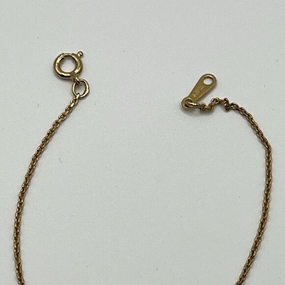 Purple Glass Accented Gold Toned Minimalist Dainty Romantic 6.5in Bracelet - Picture 3 of 3